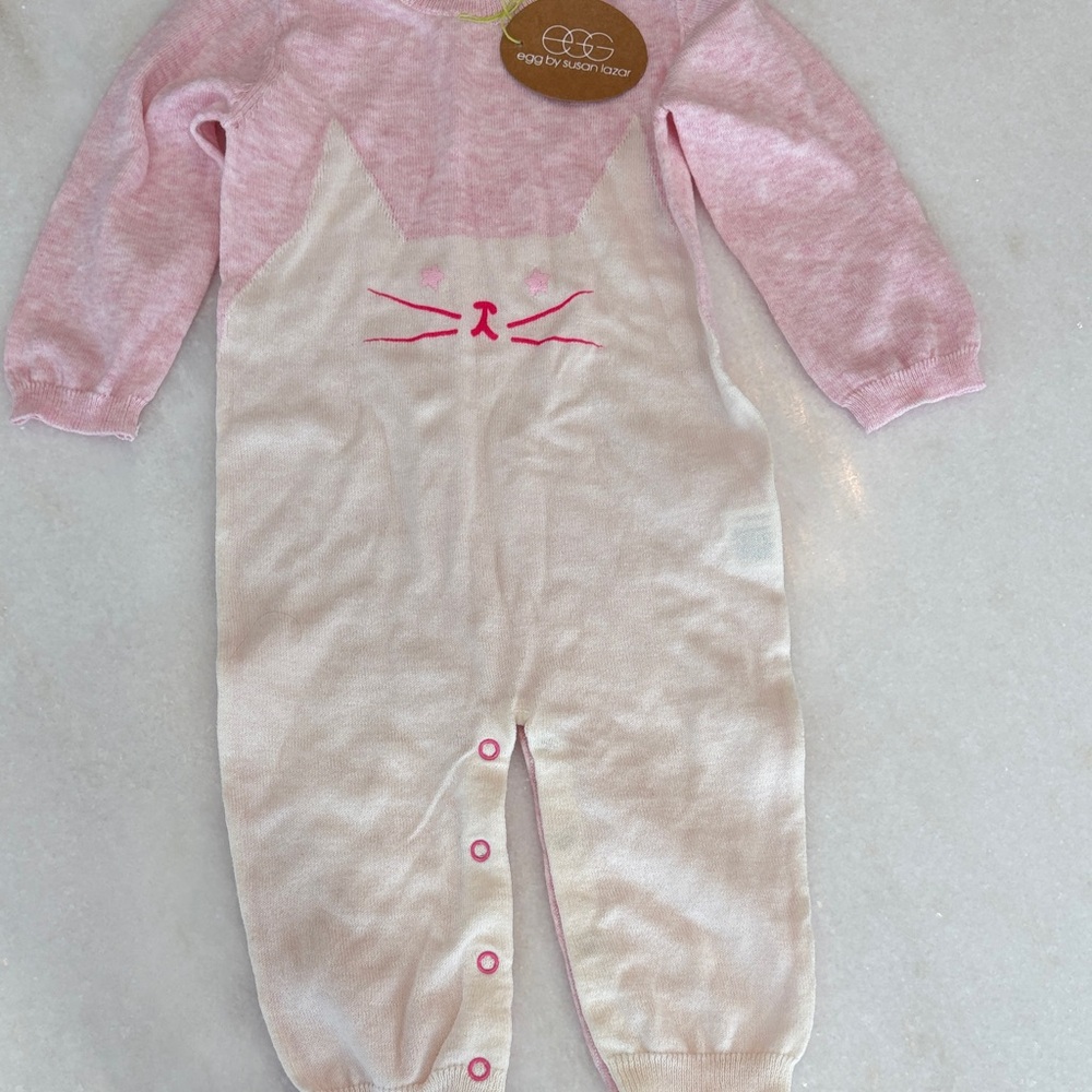 NEW Adorable Pink and Cream Cat Onsie 6 months